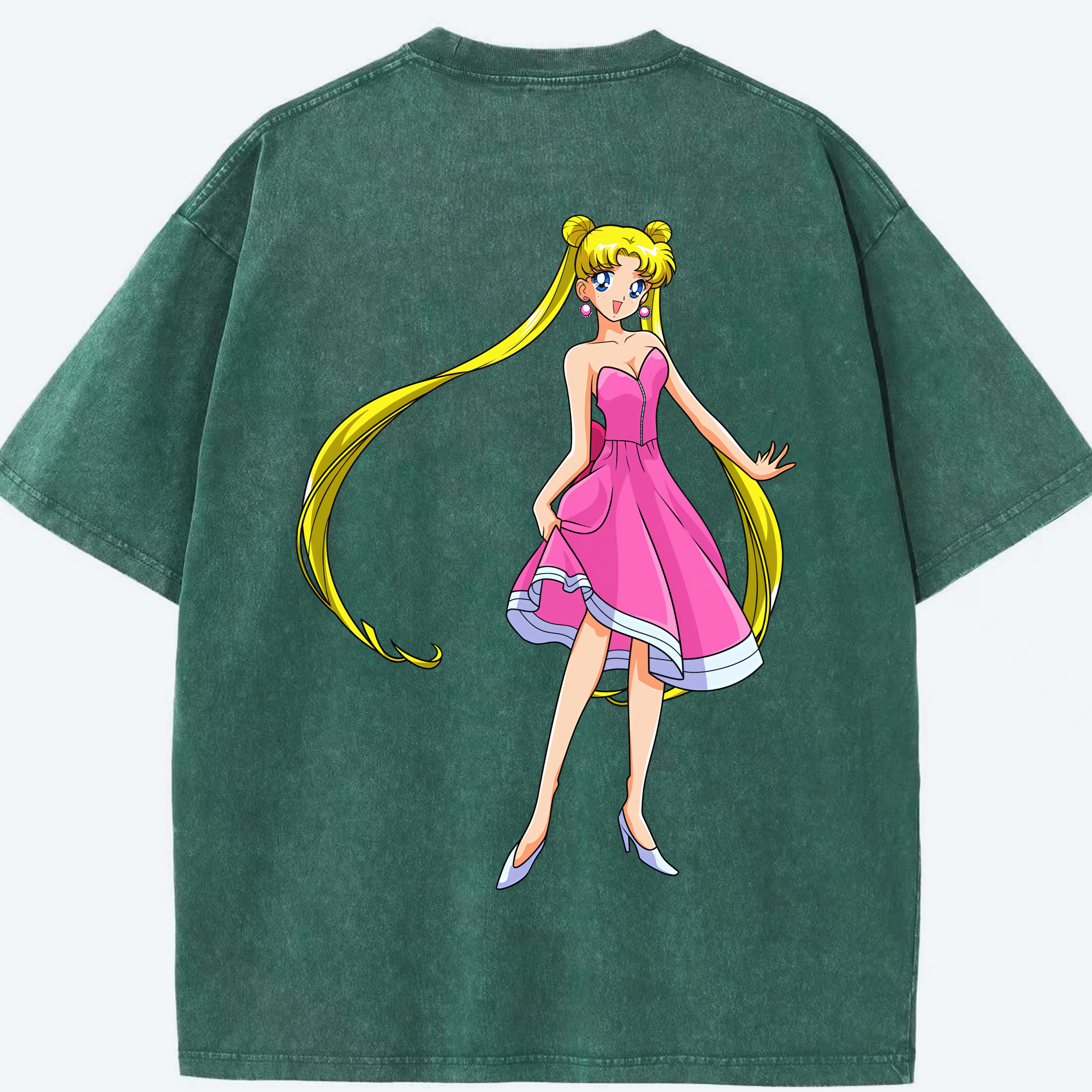 （画像用） 美少女戦士セーラームーン 愛野 美奈子 あいの みなこ Sailor Moon Aino Minako 綿100% ヴィンテージ風 半袖Tシャツ（背面プリント）
